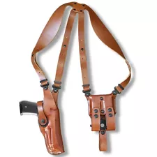 Vertical Shoulder Holster Mag Case Fits, SAR K2-45 45 ACP 4.7" Barrel RH #1090#