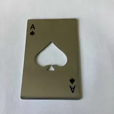 Stainless Steel Playing Card Ace of Spades Poker Bottle Soda Beer Cap Opener