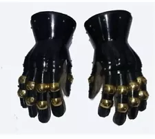 BLACK Functional Large 16G Steel Princely Hourglass Gauntlets