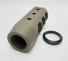 223 STEEL Muzzle Brake & washer 1/2-28 CERAKOTE FDE- FLAT DARK EARTH