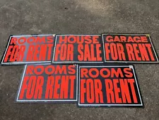 HY-KO Metal Sign 5 Lot Vintage Rooms For Rent House For Sale Garage 14x10