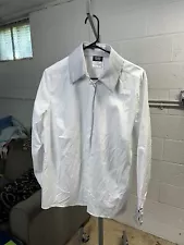 Chanel uniform white shirt button classic luxury streetwear Size 44