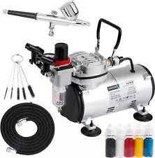 Airbrush Kit with Compressor AS18-2K Basic Start Kit with Air Hose Test Paint