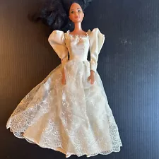 1986 Barbie Doll Original Ecru #3102 Romatic Lace Wedding Dress Gown Tag No Doll