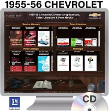 1955-1956 Chevrolet & Corvette Shop Manuals Sales Literature & Parts Books on CD