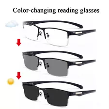 Readers Glasses Bifocal Transition Photochromic Reading Sunglasses Anti UV Sun~