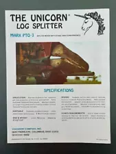 Vintage Original Unicorn Log Splitter product flyer