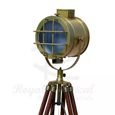 Nautical Antique Finish wooden Tripod Floor Lamp LED Lighting Home Decor Light