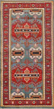 Blue Heriz Serapi Indian Hand-Knotted Rug for Foyer 3x6 ft