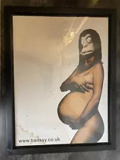 Banksy “Barely Legal” 2006 Los Angeles event frames poster Water damaged Corner