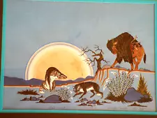 Woody Crumbo Last Sunset Silkscreen Print Potawatomi Native American Indian