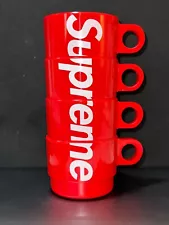 Supreme Set Of 4 Red Cups Stackable Stacking SS18 Spring Summer 2018