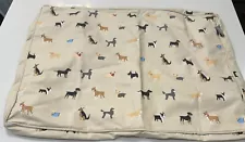 Fringe Dog Bed Cover 30” x 24” with zipper, Dog Designs, Preowned