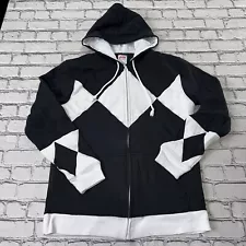 Power Rangers Zip Up Hoodie Jacket by Mighty Morphin Power Rangers Blk White L