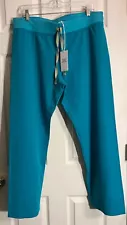 FIGS Technical Collection Turquoise Blue Scrubs Pants Womens LP Large Petite NWT