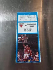 1/17/92 San Antonio Spurs Chicago Bulls Ticket Stub Michael Jordan David R