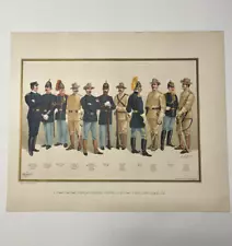 1899 Werner Co. Chromolithograph US Army Assorted Uniforms Spanish-American War