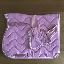 Saddle Pad & Fly Veil Matchy Set , PONY, DUSKY PINK, FREE UK Postage SALE Price