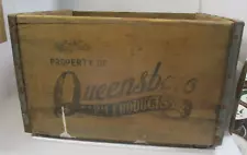 Vintage Queensboro Farms Products Inc. NY Milk Dairy Wooden Crate