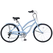 7 Speed Bicycles, Multiple Colors 26"Inch Beach Cruiser Bike Light Blue