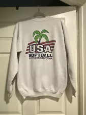 USA Softball Of Southern California Sweatshirt Adult Medium Gray