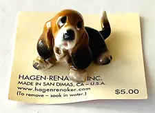 Hagen Renaker Basset Pup Miniature Dog Animal Figurine 3190 New on Card 2"