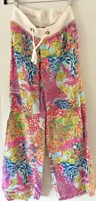 Lily Pulitzer Women's Size Small Wide Leg Beach Pants Floral Design Pre-owned