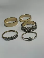 5 Rings Solitaire Wedding Rings Estate Sale Clearance