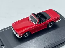 Triumph TR6 Signal Red with Black interior Diecast car 1:76 OO Scale Oxford