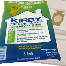 For KIRBY VACUUM BAGS:6 Sentria UNIVERSAL~ F Style MICRON MAGIC Hepa White Cloth