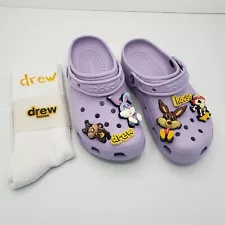 Justin Bieber x Crocs with Socks Drew House Purple Mens 6 / Womens 8