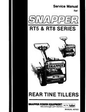 Service Repair Manual Snapper RT5 TR8 Rear Tine Tiller 1985