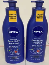 NIVEA Essentially Enriched Body Lotion for Dry Skin (2) 16.9 fl oz Pump Bottles