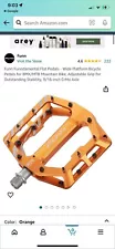 Funn Funndamental Flat BMX/MTB Pedal Set/ Orange / Wide Platform/ Adjustable