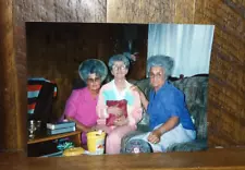 Sale is for a Circa 1970's Snapshot-Three Blue Haired Ladies-A Classic!