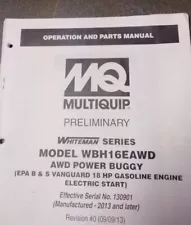 MULTIQUIP Whiteman WBH-16EAWD AWD Concrete Power Buggy Operation & Parts Manual