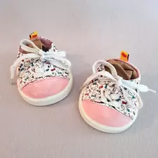 Hello Kitty Glitter Shoes Tennis Sneakers Build A Bear Print Pink White Laces