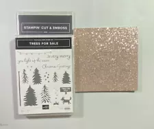 Stampin' Up! Trees for Sale Stamp, Tree Lot Dies + 8 pcs (6x6) - RETIRED NEW