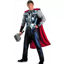 Disguise Marvel's Avenger Movie Thor Muscle Adult Costume w/ hammer sz XL