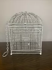 New ListingBIRDCAGE Shabby Chic, Off-White Metal Wire Decorative Distressed Rustic Wedding