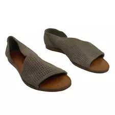 Sole Society Tan Suede Perforated Open Toe Half D'Orsay Womens 8.5