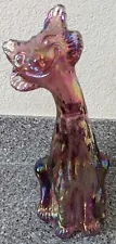 Fenton Alley Cat Ruby/Pink Carnival Glass Special Order for QVC 2000