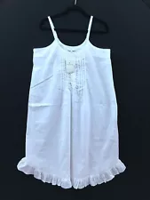 ELIZABETH EMANUEL LADIES WHITE COTTON LONG SUMMER NIGHTDRESS SIZE 14 NEW NIGHTIE