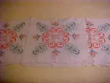 7 Embroidered Quilt Blocks w/ Large Orange Flower