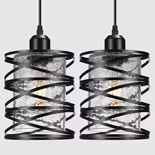 2 Pack Pendant Lights Kitchen Island, Black Island Lighting Fixtures Hanging ...