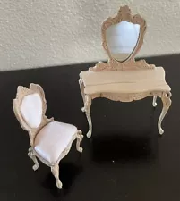 Vintage Bespaq Dressing Table And Chair - 1:12. Unfinished - Swan Style