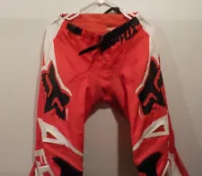 Fox Racing Pants Men 30 Red Black All Over Print Motocross Knee Pad Dirt Biking