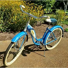 1958 SCHWINN HORNET LADIES BICYCLE WITH TANK VINTAGE RETRO ANTIQUE UNRESTORED