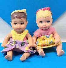 Two Barbie 3" Dressed Baby Krissy Dolls Very Good Used Condition Free Shipping