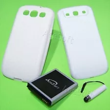 7570mAh Extended Battery White Cover TPU Case for Samsung Galaxy S3 S III 4G LTE